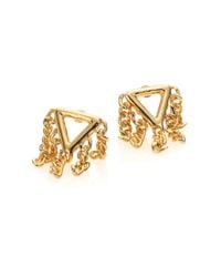Marc By Marc Jacobs | Metallic Beat It Pointer Fringe Stud Earrings/goldtone | Lyst