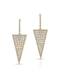 Anne Sisteron - Metallic 14kt Yellow Gold Diamond Slice Triangle Earrings - Lyst