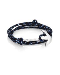 Miansai | Black Silver-plated Anchor Rope Bracelet | Lyst