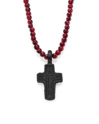 King Baby Studio | Black Beaded Cross Pendant Necklace for Men | Lyst