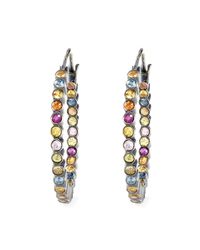 She Bee Gem | Multicolor Youre So Fabulous Silver and Sapphire Hoop Earrings | Lyst