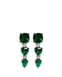 CZ by Kenneth Jay Lane | Green Cushion Heart Cut Cubic Zirconia Drop Earrings | Lyst