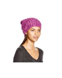 Aqua | Purple Chunky Knit Slouchy Hat | Lyst