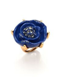 Oscar de la Renta | Blue Rose Cocktail Ring | Lyst