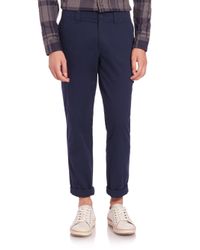 Lacoste | Blue Gabardine Cargo Pants for Men | Lyst