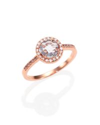 KALAN by Suzanne Kalan | Pink Blue Topaz, White Sapphire & 14k Rose Gold Ring | Lyst