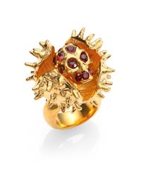Alexander McQueen | Metallic Skull Chestnut Ring | Lyst