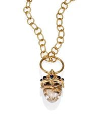 Temple St. Clair | Metallic Fortuna Rock Crystal, Sapphire & 18k Yellow Gold Acorn Amulet | Lyst