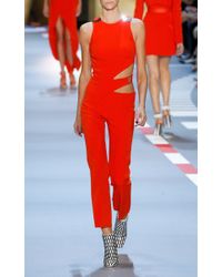Mugler | Red Asymmetrical Waist Cutout Jumpsuit | Lyst