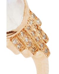 Jacquie Aiche | White Pave Moonstone Teardrop Saturn Ring | Lyst