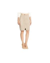Ralph Lauren | Gray Lauren Suede Skirt | Lyst