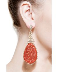 Bochic | Red Carved Ruby and Diamond Earrings | Lyst