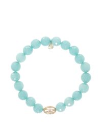 Sydney Evan | Blue Aqua Jade Bezel Bead Bracelet | Lyst
