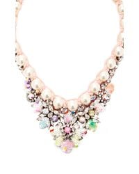 Shourouk | Multicolor Theresa Goldplated Crystal Sequin and Pearl Necklace | Lyst
