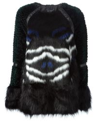Armani Jeans | Blue Faux-Fur Cape | Lyst