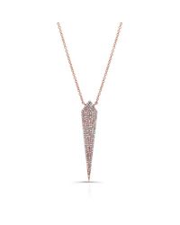 Anne Sisteron - Pink 14kt Rose Gold Diamond Spear Necklace - Lyst