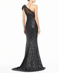 badgley mischka black sequin gown