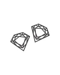 Myia Bonner Black Classic Diamond Stud Earrings