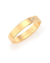 Michael Kors | Metallic Heritage Logo Pavé Bangle Bracelet/goldtone | Lyst