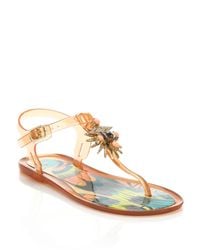 Ivy Kirzhner | Pink Jezabelle Jeweled Rubber Thong Sandals | Lyst