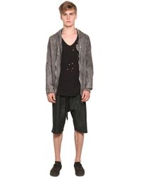 Giorgio Brato | Gray Vegetable Dyed Washed Leather Jacket for Men | Lyst
