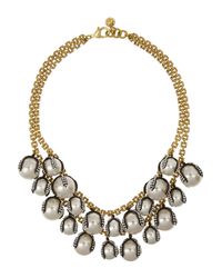 Lulu Frost | Metallic Decade Goldplated Faux Pearl and Crystal Necklace | Lyst