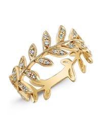 Anne Sisteron | Metallic 14kt Yellow Gold Diamond Wreath Ring | Lyst