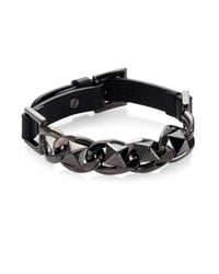 Valentino | Black Studded Leather Bracelet for Men | Lyst