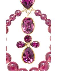 Oscar de la Renta | Purple Beaded Crystal Earring | Lyst