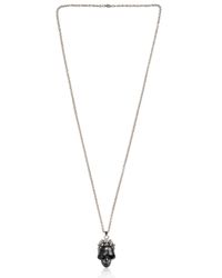 Alexander McQueen | Metallic Studded Skull Pendant Necklace | Lyst