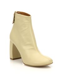 Stella McCartney | Beige Faux Leather Block-heel Booties | Lyst