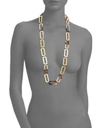 Tory Burch | Metallic Horn-print Link Necklace | Lyst