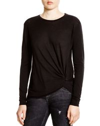 Stateside | Black Twist-front Slub Cotton Tee | Lyst