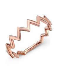 Anne Sisteron - Pink 14kt Rose Gold Zig Zag Stacking Ring - Lyst