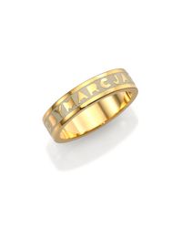 Marc By Marc Jacobs | Metallic Tiny Enamel Logo Ring/Goldtone | Lyst