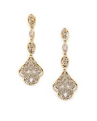 Adriana Orsini | Metallic Garden Gate Pavé Crystal Triple-drop Earrings/goldtone | Lyst