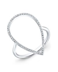 Anne Sisteron - 14kt White Gold Diamond Open Pear Ring - Lyst
