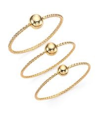 Giles & Brother | Metallic Twist & Ball Triple Bangle Bracelet Set | Lyst