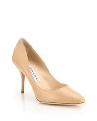 Jimmy Choo | Beige Mei Point-toe Leather Pumps | Lyst