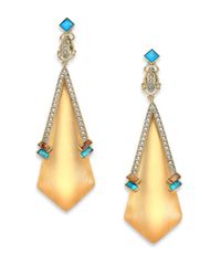 Alexis Bittar | Blue Phoenix Deco Lucite, Jasper, Turquoise Howlite & Crystal Beetle Kite Drop Earrings | Lyst