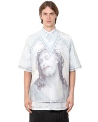 Givenchy | Blue Columbian Printed Cotton Poplin Shirt for Men | Lyst