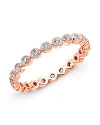 Anne Sisteron - Pink 14kt Rose Gold Bezel Set Diamond Ring - Lyst