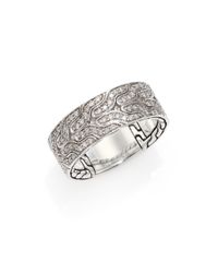 John Hardy | Metallic Silver Diamond Ring for Men | Lyst