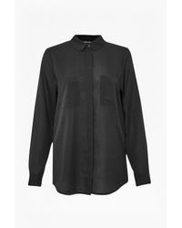 French Connection | Black Polly Plains Pocket Shirt | Lyst