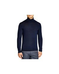 Michael Kors | Black Tipped Merino Turtleneck Sweater for Men | Lyst