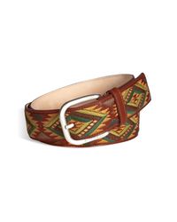 Lyst - Etro Leather Embroidered Belt in Brown for Men