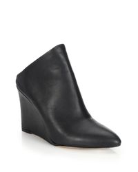 Vince | Black Vail Leather Wedge Booties | Lyst