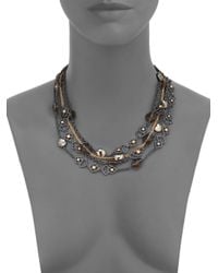 Alexis Bittar | Multicolor Elements Muse D'Ore Smoky Quartz, Pyrite & Crystal Spur Lace Multi-Strand Necklace | Lyst