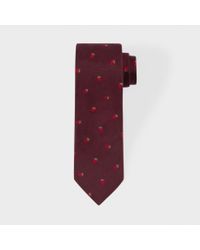Paul Smith | Red Men's Damson 'strawberry' Narrow Silk Tie for Men | Lyst