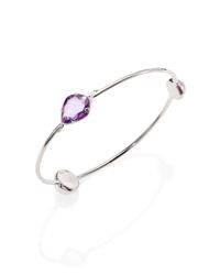 Majorica | Metallic 8mm-10mm White Pearl, Crystal & Sterling Silver Station Bangle Bracelet | Lyst